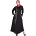 Umbrella abaya with simple stonework- Black